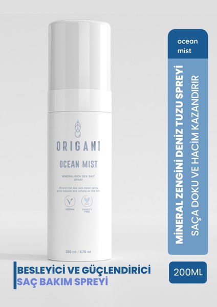 Deniz Tuzu Etkili Şekillendirici Sprey – Doğal Dalgalar | Ocean Mist-200ML