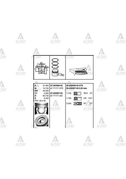 87-71117-50 Piston Segman Jp Blue/i30/cerato 1.6 Crdı 77.70MM