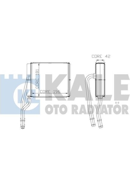 Oto Radyatör 0289892AB Kalorifer Radyatörü Focus I 98- Transit connect 02- 2 Sıra 207X196X27