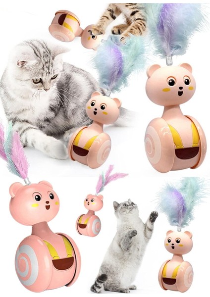 Luxury Kediler Için Tumbler Salıncak Oyuncakları Komik Denge Araba Kedi Oyuncak Interaktif Yavru Kedi Tüy 1 Adet