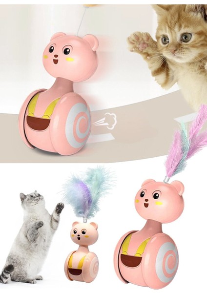 Luxury Kediler Için Tumbler Salıncak Oyuncakları Komik Denge Araba Kedi Oyuncak Interaktif Yavru Kedi Tüy 1 Adet
