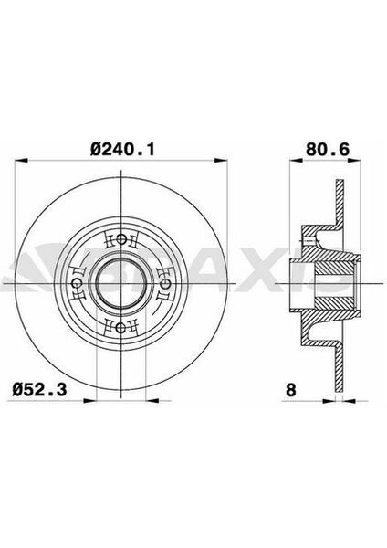 AD0032 Rulmanlı Arka Fren Disk Aynası Abs Sensör Halkası Hariç Megane Iı Clio Iıı Modus 1.2 1.4 1.5dcı 1.6 1.8 1.9dcı 2.1 7701207823