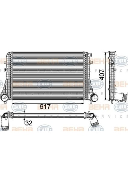 Knecht CI208000P Turbo Radyatörü Intercooler 05- Passat Golf V A3 1.4tsi-2.0tdı