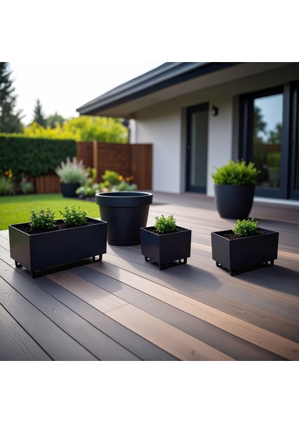 Duracube Metal Saksı 3'lü Set - Orta (19X22X40CM) + Küçük (19X21X30CM) + Mini (19X20X20CM) fiyatları