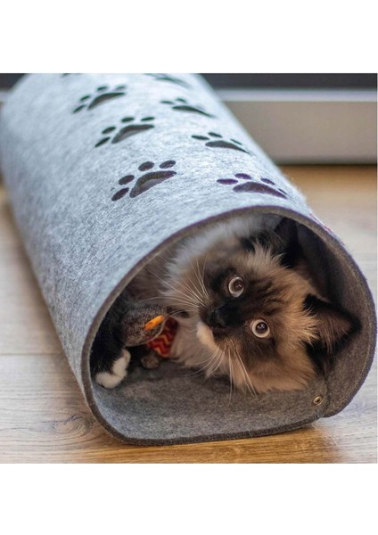 Luxury Pav Kedi Tüneli Evcil Hayvan Oyuncağı Tüneli 100 cm Kedi Saklanma Yuvası 1 Adet