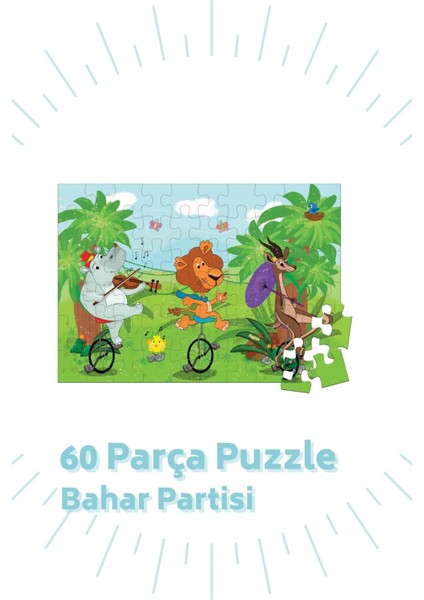 3 'lü Puzzle Set - 60, 60 ve 80 Parça Puzzle 4+Yaş