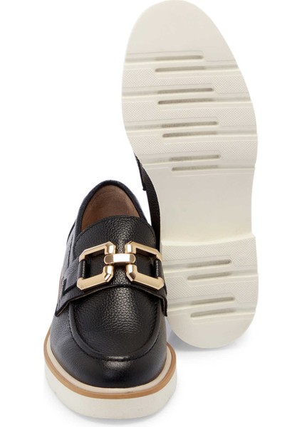 Siyah Hakiki Deri Kadın Loafer - K25I1AY68028-A23