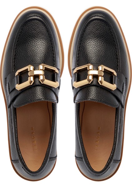 Siyah Hakiki Deri Kadın Loafer - K25I1AY68028-A23