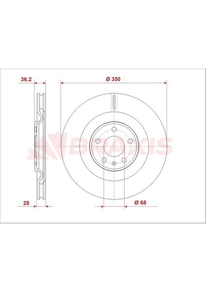 AE1000 Fren Diski Arka A6 A7 Q8 19-Touareg Q8 Quattro 18-Q7 16- 4M0615601P