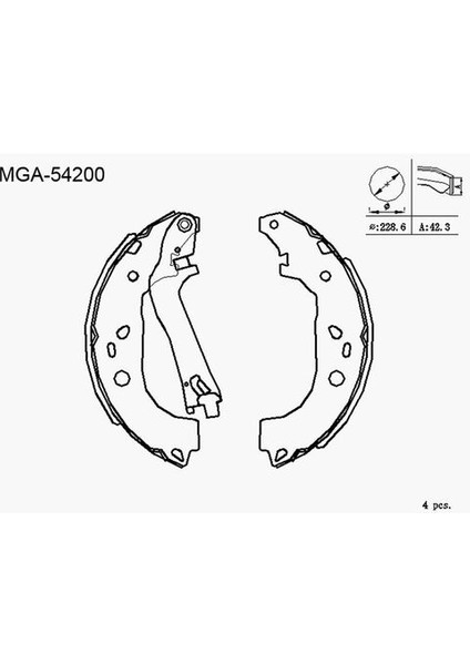 54200 Kampana Balata Albea 02- Doblo 01- Idea 04- / Musa 04-12 / Combo 12- 228X42