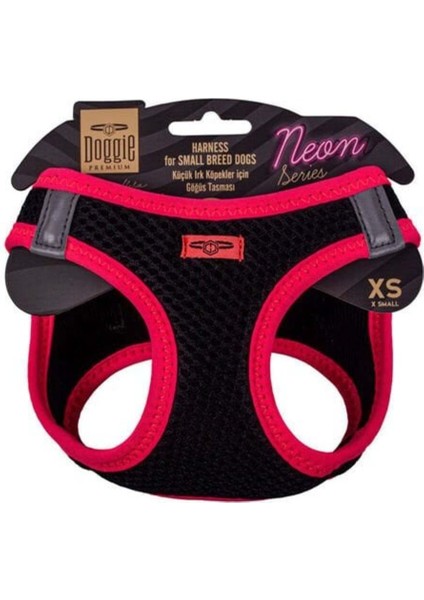 Luxury Doggie Havalı Dokuma Neon Küçük Irk Köpek Göğüs Tasması Xsmall Pembe 30-34 cm - Petshopundan 1 Adet