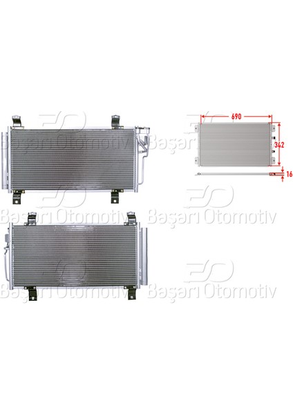 Wısco GSYD-61-48ZC Klima Radyatörü Mt-At 690X320X16 mm Mazda6 07-