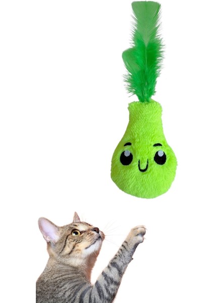 Luxury Peluş Armut Kedi Oyuncağı Kedi Otlu Catnipli Yeşil Peluş Kedi Oyuncakları 1 Adet