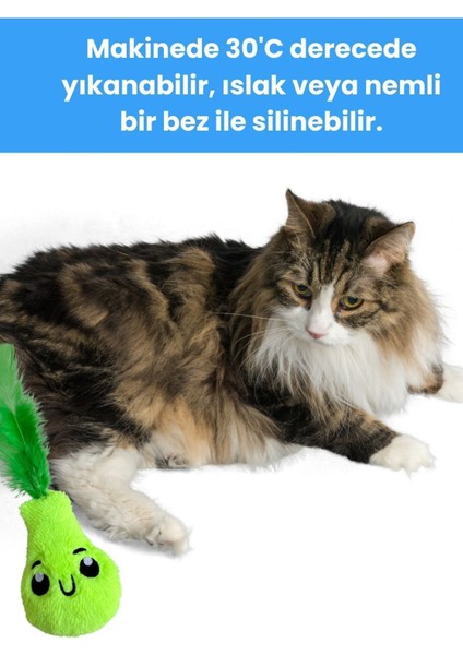 Luxury Peluş Armut Kedi Oyuncağı Kedi Otlu Catnipli Yeşil Peluş Kedi Oyuncakları 1 Adet indirimleri