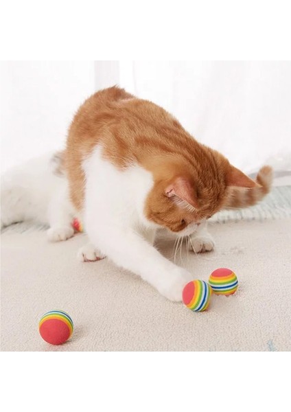 Luxury Renkli Sünger Kedi Köpek Çiğneme Oyun Topu, Diş Çıkarma, Kedi Oyuncağı 3 Adet 1 Adet