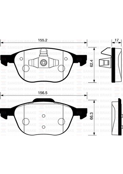 Sangsıng SP1260 Fren Balatası Ön Focus Iı 04- Cmax 1.6 Tdcı 03- Mazda 3-5 Volvo S40 V50 04- GDB1583