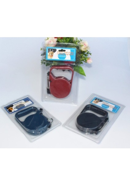 Luxury Fural Store Çift Tuşlu Makaralı Köpek Tasması 3 Metre (3 Renk) 1 Adet