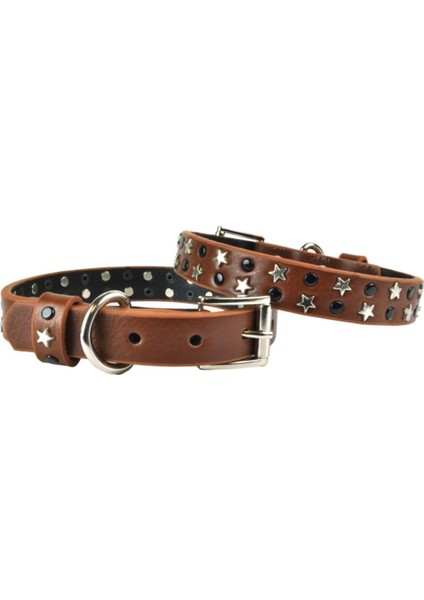 Luxury Leo Orta Boy Deri Köpek Tasması 45CM 1 Adet