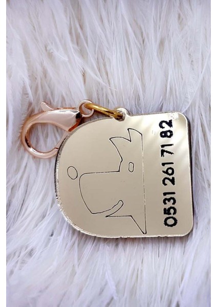 Luxury Kedi Köpek Künye Isimlik + Anahtarlık Aparatı 1 Adet