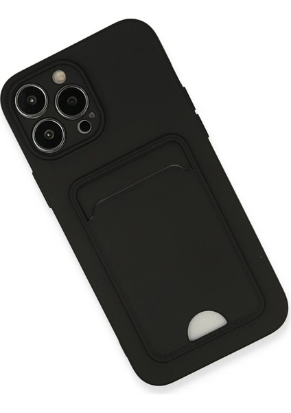Apple iPhone 13 Pro Max Kılıf Kelvin Kartvizitli Silikon - Siyah Nrmsa