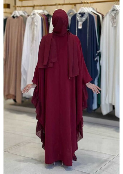 Fırfırlı Taş Detaylı Elbise 3936 Bordo fiyatları