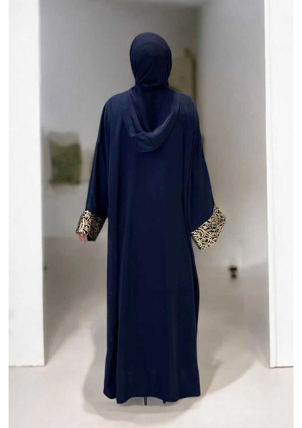 Arapça Harf Baskılı Abaya 70014 Lacivert fiyatları
