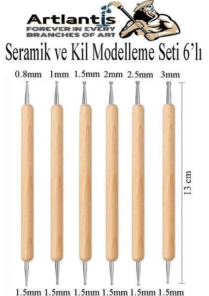 Seramik Kil Çömlek Şekillendirici 6 Lı 1 Paket Seramik Modelaj Oyma Seti Heykel Hobi Tasarım Deri Oyma Çizim Kalemi
