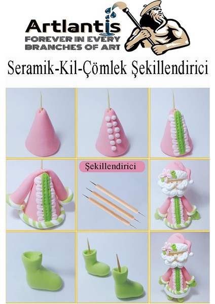 Seramik Kil Çömlek Şekillendirici 6 Lı 1 Paket Seramik Modelaj Oyma Seti Heykel Hobi Tasarım Deri Oyma Çizim Kalemi