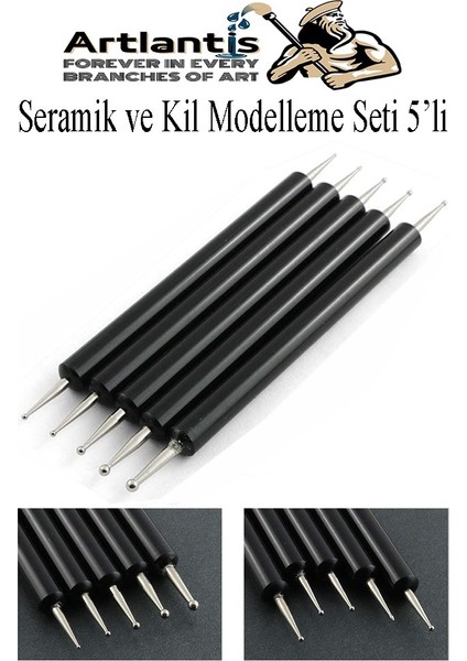 Seramik Kil Çömlek Şekillendirici 5 Li 1 Paket Seramik Modelaj Oyma Seti Heykel Hobi Tasarım Deri Oyma Çizim Kalemi