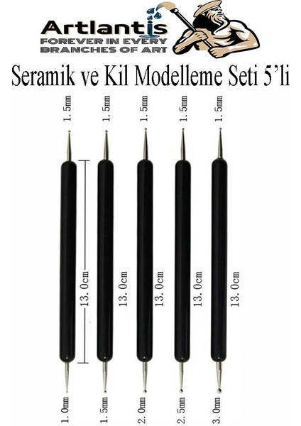 Seramik Kil Çömlek Şekillendirici 5 Li 1 Paket Seramik Modelaj Oyma Seti Heykel Hobi Tasarım Deri Oyma Çizim Kalemi