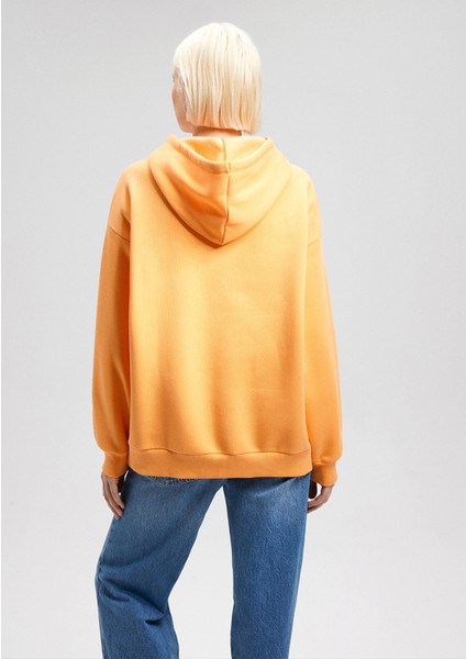Mavi Logo Baskılı Kapüşonlu Turuncu Sweatshirt 1600361-71407