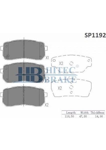 Hıtec 10049 Arka Balata Hyundai H1 08-IX55 09- 3,0crdı (SP1192)