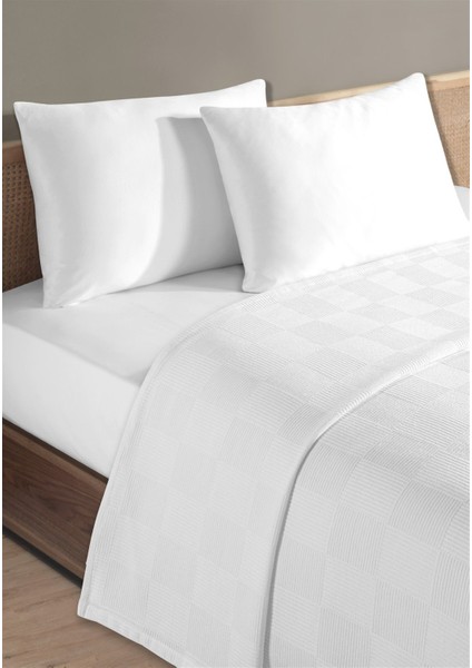 %100 Pamuk Tek Kişilik Beyaz Otel Pike Takım 160 x 230 cm fiyatları
