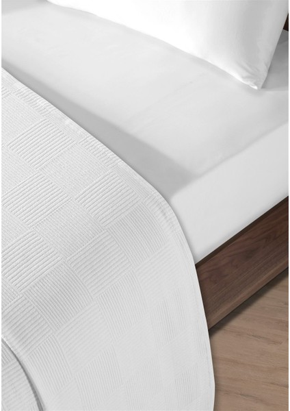 %100 Pamuk Tek Kişilik Beyaz Otel Pike Takım 160 x 230 cm modelleri