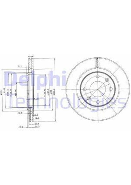 Delphı BG2387 Fren Diski Ön 206 98- 305 84-87 306 93- 405 87-96 P