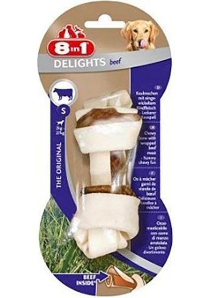 Luxury 8in1 Delights Bones Biftekli Düğümlü Tartar Oluşumönleyen Köpek Kemiği 35GR 10CM [s] - Lisinya 1 Adet