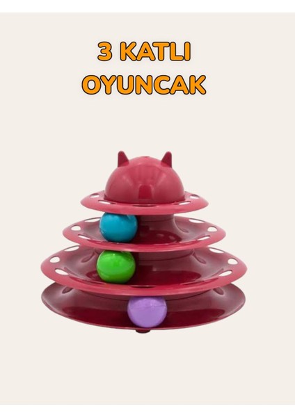 Luxury 13 ve 1 Kedi Oyun Seti:3 Katlı Oyuncak,hareketli Fare,olta,yumak Top,ısırma Oyuncağı 1 Adet