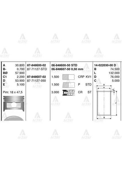 Piston Segman 0.50 Accent Mıl Admıra Benzinli 1.3 00-05