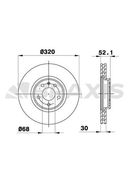 AD0009 Ön Fren Disk A4 07-15 A5 07-15 A6 11-A7 10-Q5 08-Havalı 320MM 8R0615301