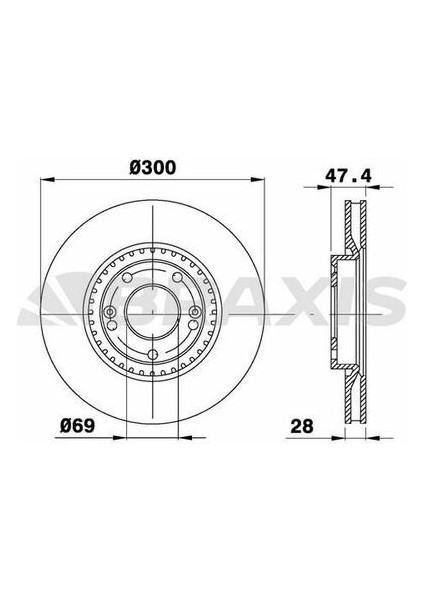 AE0274 Ön Fren Disk Aynası İX35 10-Sonata 05-Tucson 08-Rio 11-1.4 Sportage 04-I40 11-300MM 517122L500