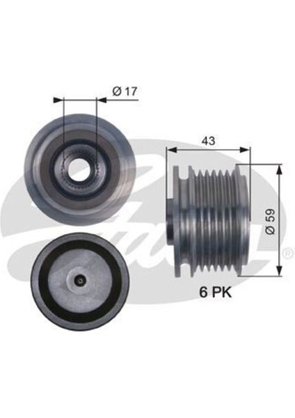 OAP7112 Alternatör Kasnağı Rulmanlı Cmax Focus Cmax Focus I