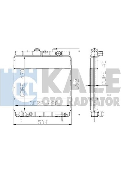 Oto Radyatör 0401012PA Su Radyatörü J9 2 Sıra Zıgzag