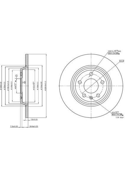 50435 Fren Diski Arka A4 07-15 A5 07- A6 11- A7 10- Q5 08- Düz 300MM