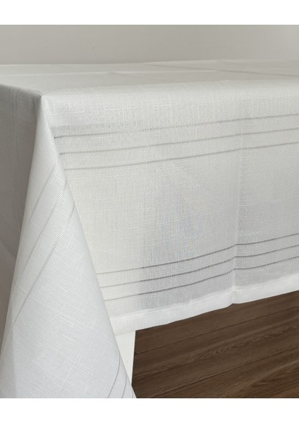 160 x 220 Masa Örtüsü Dertsiz,leke Tutmaz Keten Colber Kumaş,gri,ekru,füme,taş Gri,siyah,8 Kişilik