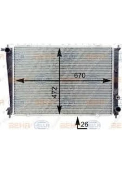 Orıs BRN051026 Radyatör Brazing Kalın Tip Renault Clio 1.2-1.4 Kng 1.5 Symbol 480X388X26 Mek.