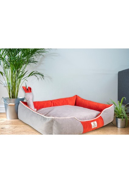 Luxury Premium Soft Seri Çift Renk Iç Mekan Fermuarlı Yıkanabilir Kedi ve Köpek Yatağı Xlarge 1 Adet
