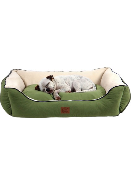 Luxury Lucy Yeşil & Ekru Yüksek Kaliteli Köpek Yatağı 1 Adet