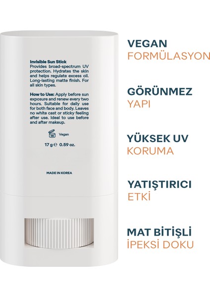 Yüksek Korumalı Güneş Koruyucu Stick 17gr (Yüz&Vücut)