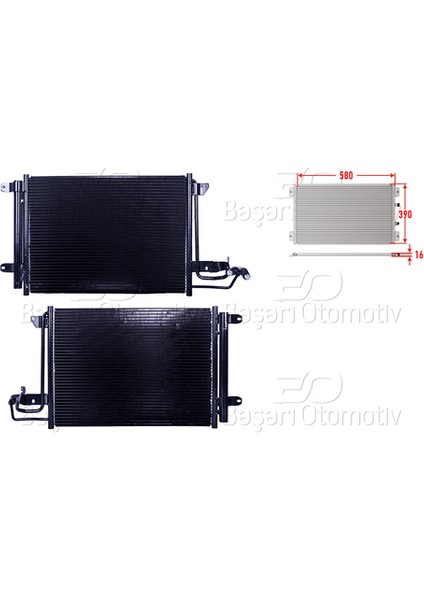 Wısco 1K0820411F Klima Radyatörü At-Mt 580X401 mm Audi A3 Skoda Octavia 2 Vw Caddy 3 Golf Touran 1.4 Isıtma Soğutma Sist. 38036977
