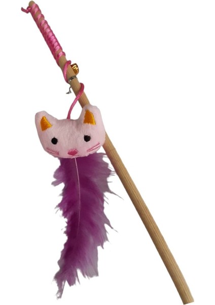 Kedi Oltası Peluş Pembe Oyuncaklı Çanlı,tüylü